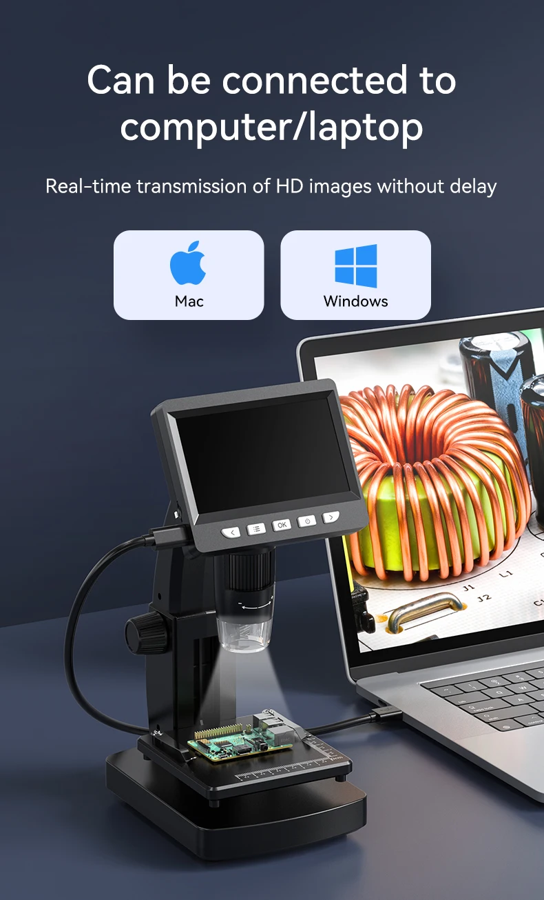 1080p hd lcd microscope for precise detail inspection