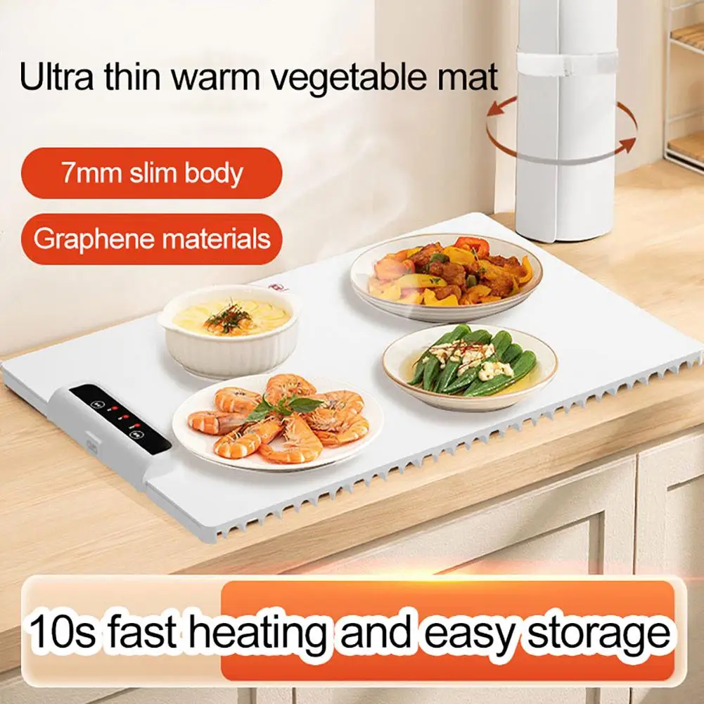 Food-grade Silicone Heating Tray Portable Electric Heating Tray Portable Electric Warming with Adjustable for Fast