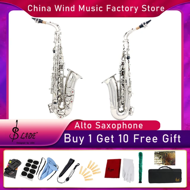SLADE-Saxophone professionnel en argent Mib Tune Alto, achetez 1