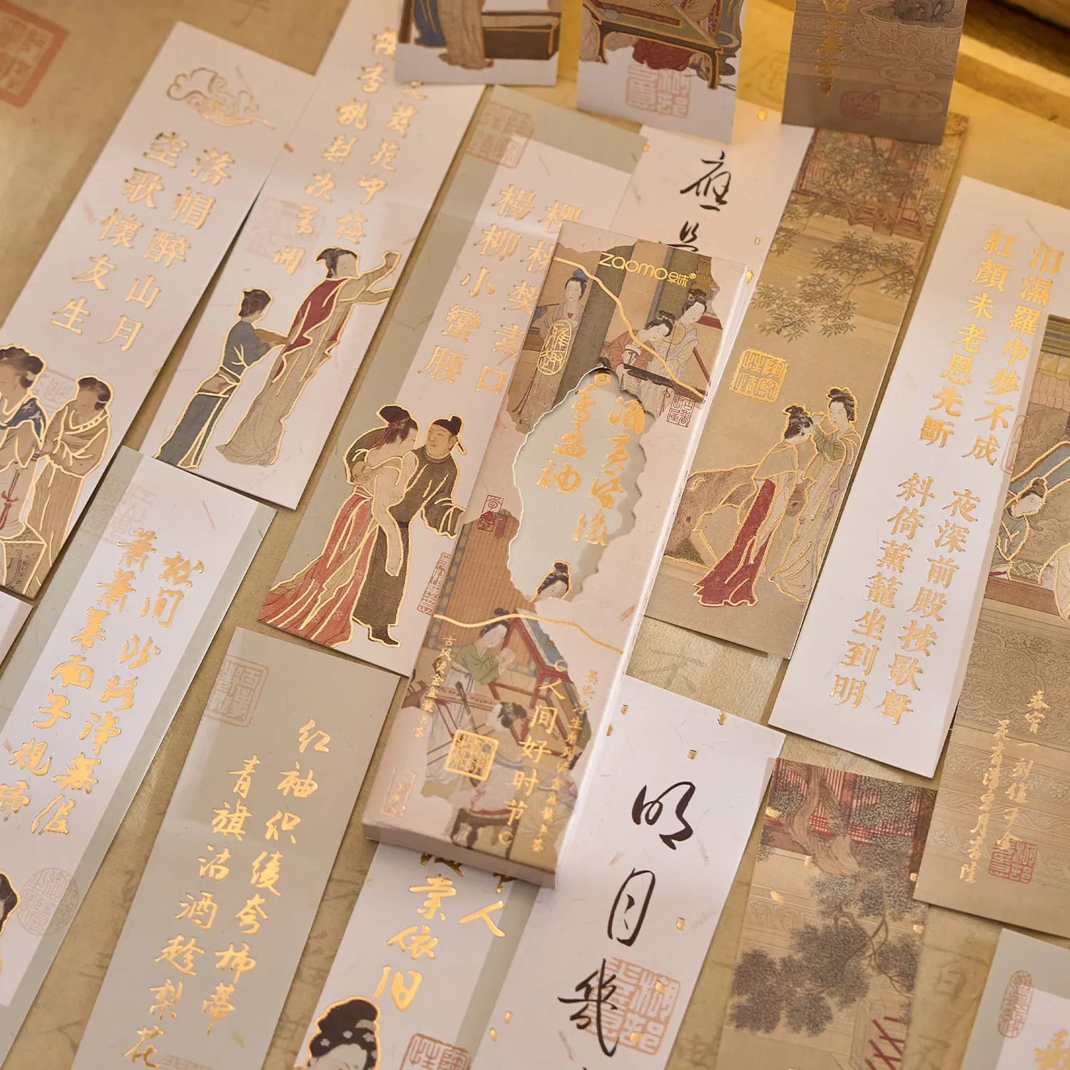 30 pcs Chinese style Bronzing bookmark Decorative paper Scrapbooking Set