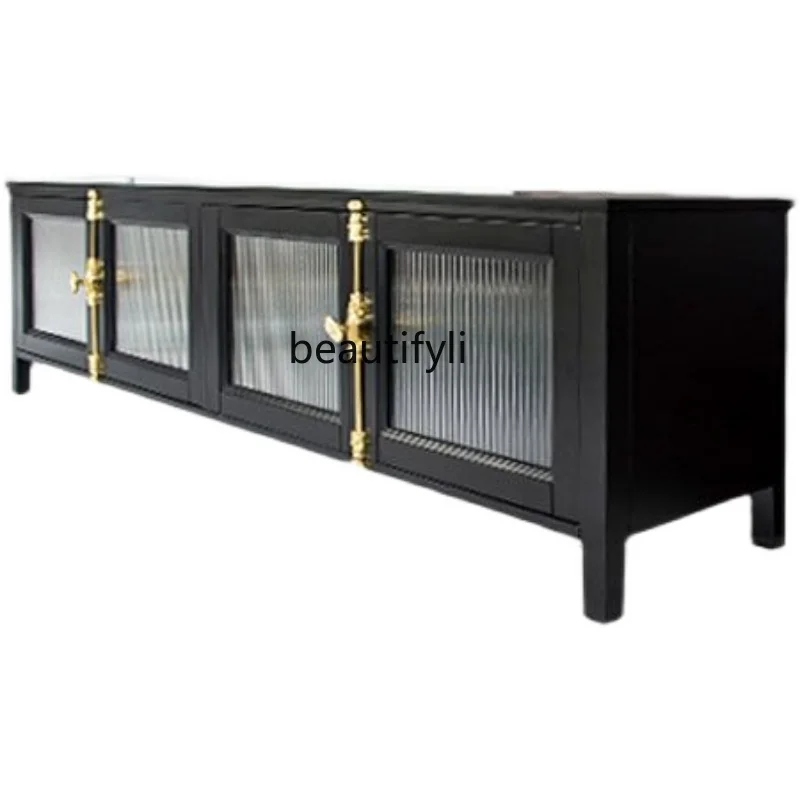 

Wrought Iron Creative Changhong Glass Cabinet Living Room Nordic TV Cabinet Small Apartment Modern Simple Locker Floor Cabinet