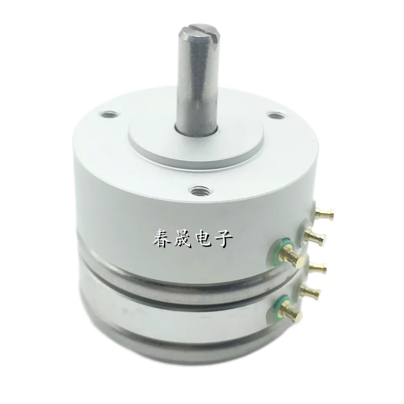 Double-layer conductive plastic potentiometer 2WDD35D4 1K 2K 5K 10K 2W 360-degree infinite rotation in a single lap 1pcs