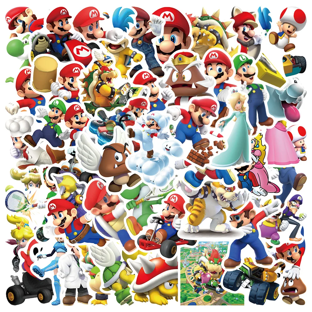 Super Mario Luigi Mario And Yoshi Group Shot Graphic Sticker by Tomasw Liv  - Pixels