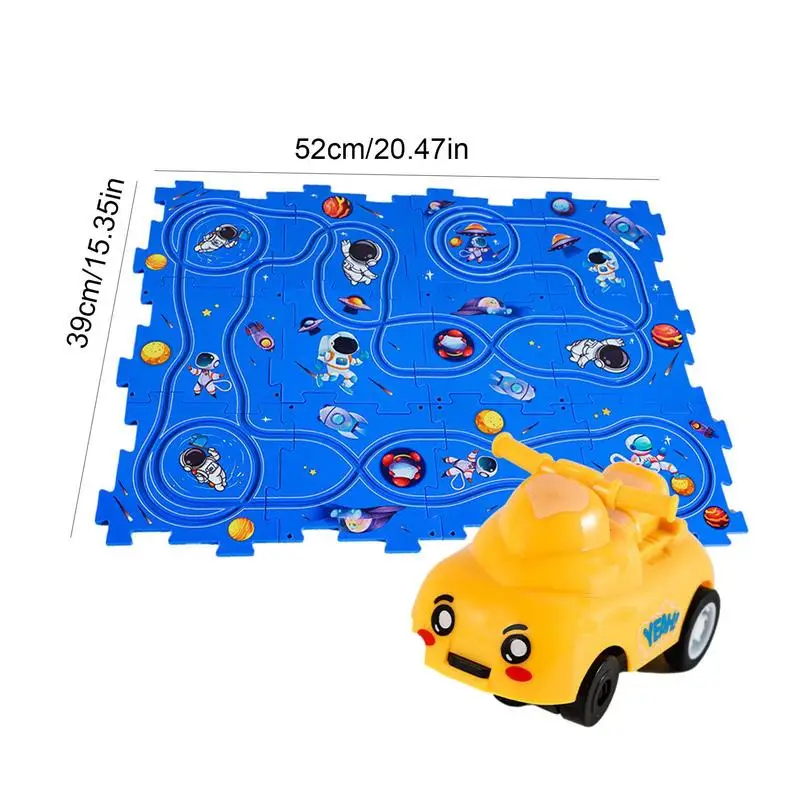 Puzzle Track Car Play Set Toddler Puzzle Board And Rail Car Combo Kids Puzzle Board Car Toys For Home Nursery Daycare Center 6