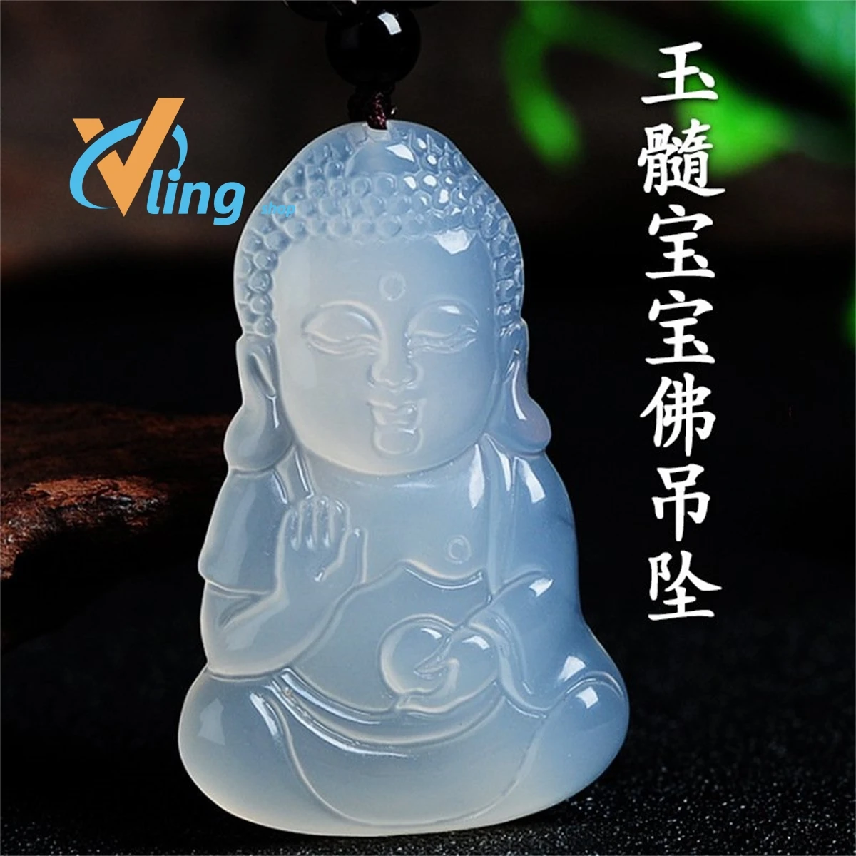 Chalcedony Manufacturers Wholesale  Cute Baby Buddha Pendants Jade Jewelry NecklacesExquisite Fashion Gift Charm Retro Amulet