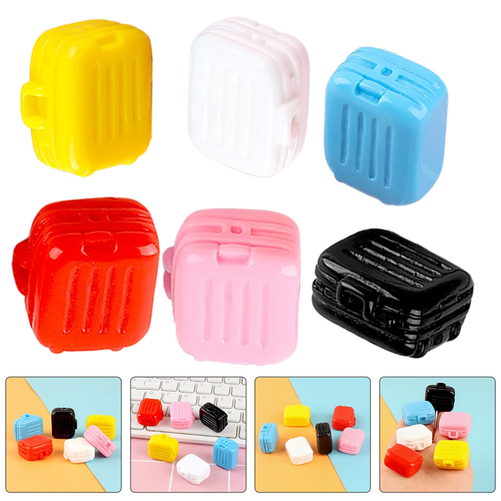 

6Pcs Mini House Suitcase House Travel Suitcase Mini Luggage Case Model