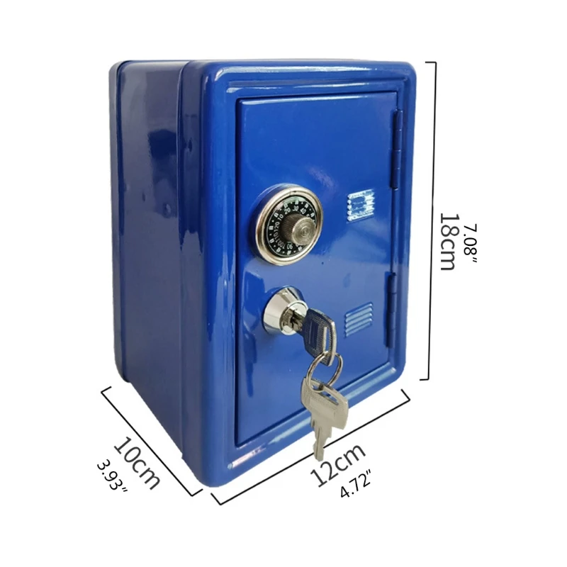 Creative Mini Metal Coin Locker with Keys for Kids, Money Saving Jar, Children Deposit Security Safe Box for Case Orn 6