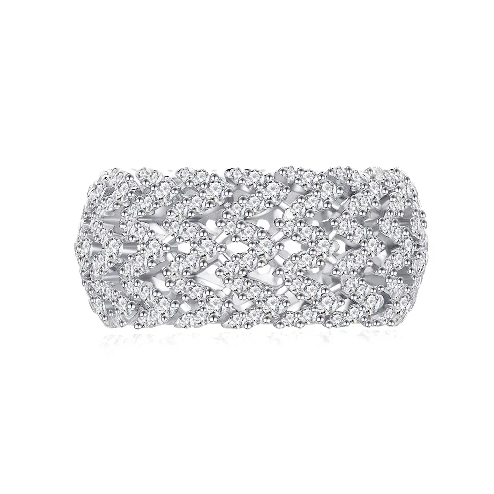 

Новинка, V-образное кольцо STL Zhenchengda из серебра S925 пробы с полыми бриллиантами, с европейской и американской линией