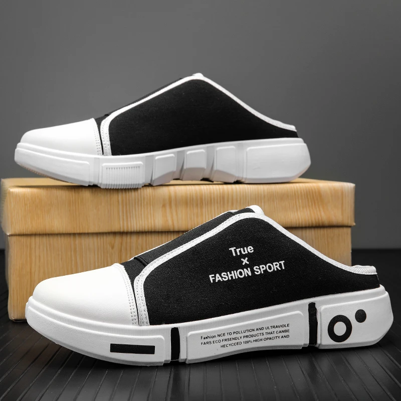 Men Women Lazy Slippers Slides Indoor Outdoor Sandals Men Non-slip Home Half Slippers Casual Shoes Baotou 35-45