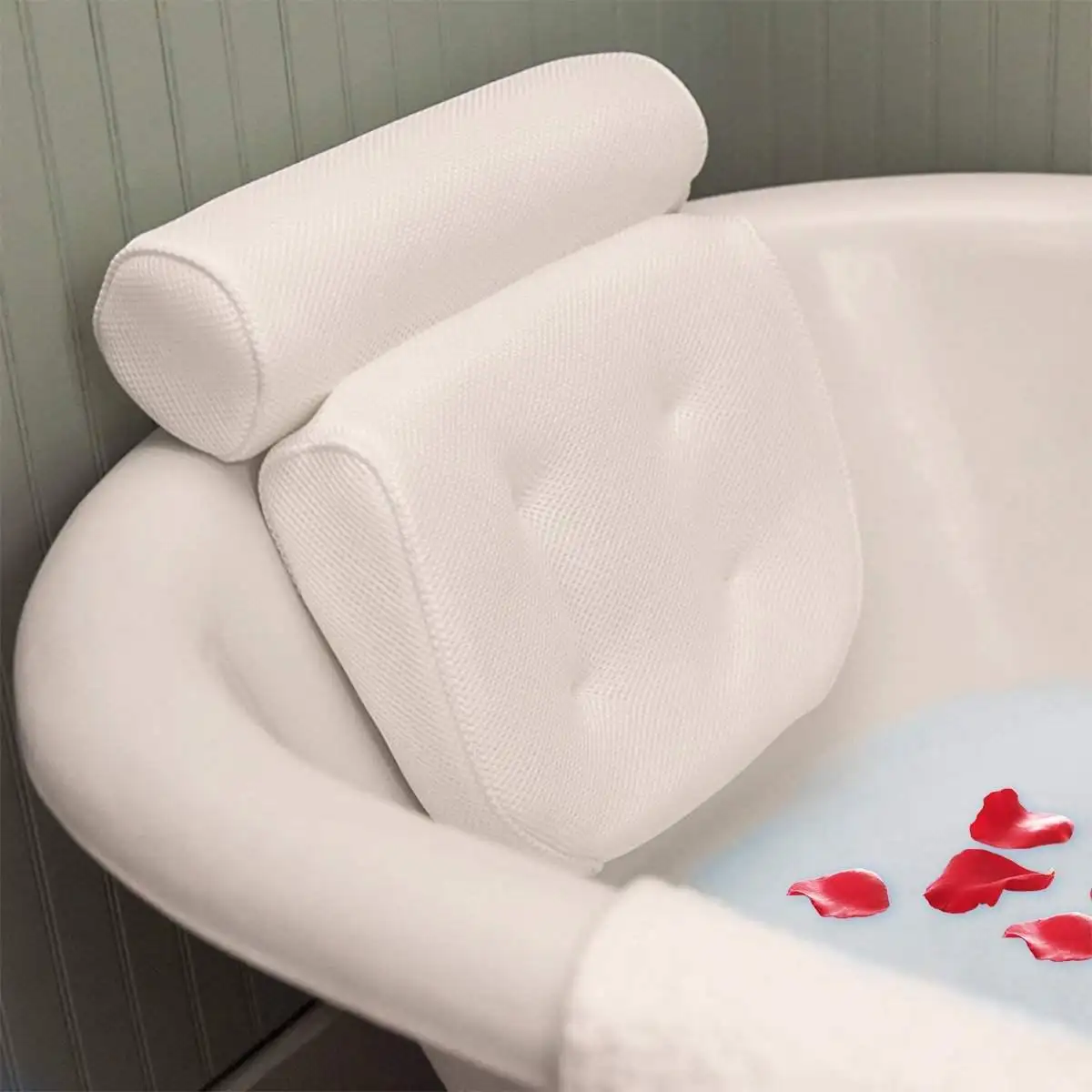 Non Slip SPA Bath Pillow with Suction Cups Bath Tub Neck Back Support