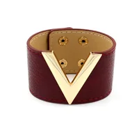 Europe Crack Leather Bracelet For Women Femme All-Match V Word Wide Punk Style Soft Jewellery Cool Wholesale 2