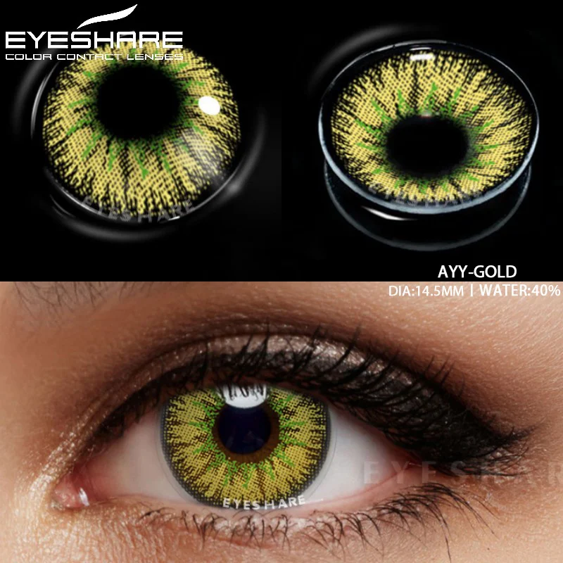 Vibrant Colored Contact Lenses for Cosplay and Beauty - Yellow, Red, Blue, and Green Options