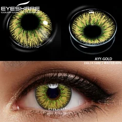 Vibrant Colored Contact Lenses for Cosplay and Beauty - Yellow, Red, Blue, and Green Options (AYY - GOLD)