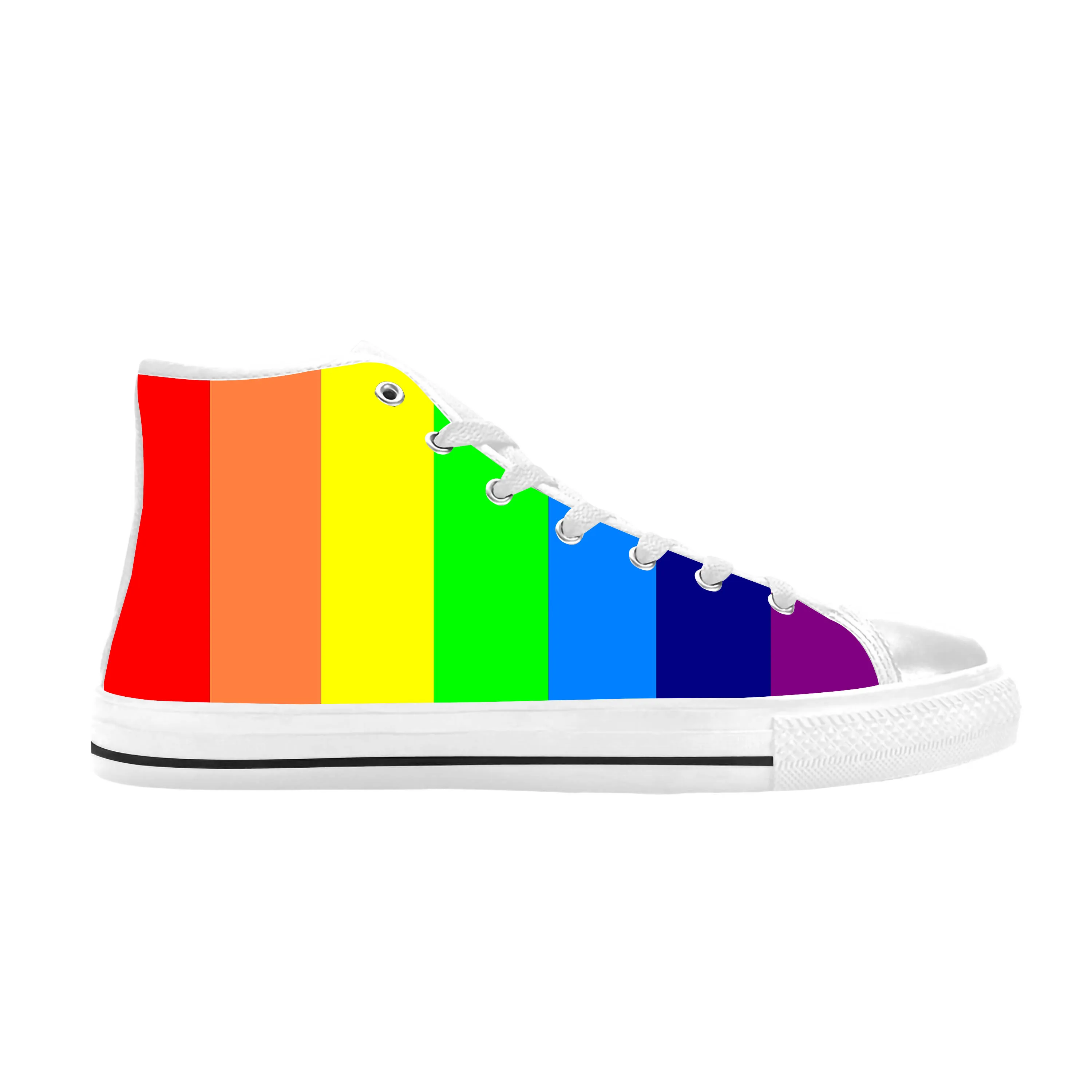 Rainbow Flag Lgbt Lesbian Gay Bisexuality Lgbtq Casual Cloth Shoes High Top Comfortable Breathable 3D Print Men Women Sneakers flagnshow gay flag 90x150cm rainbow things pride bisexual lesbian pansexual lgbt accessories flags free shipping