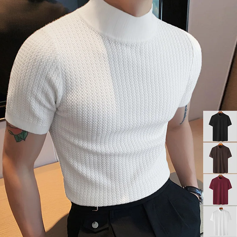 【INCHANT ME】[Warmer set] Turtleneck half T-shirt Amazon.com: Generic Fashion Half Turtleneck T Shirts for Men