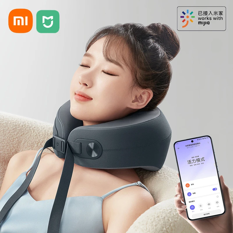 

Умный массажер для шеи Xiaomi Mijia, U-образная электрическая массажная подушка с постоянной температурой и подогревом для шейного отдела, с приложением Mijia