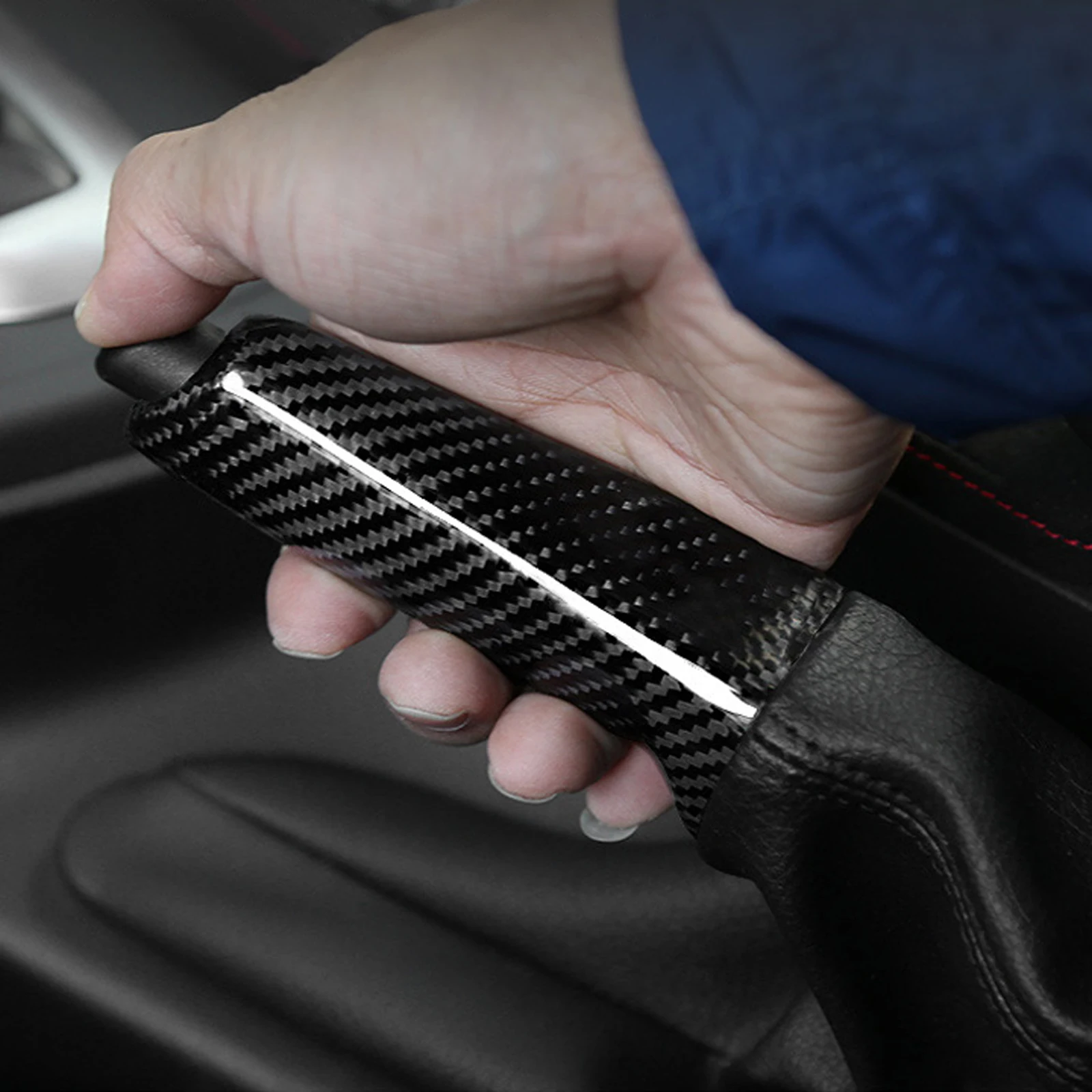 Real Carbon Fiber Handbrake Brake Handle Grip Cover Overlay Molding Trim For BMW E46 E90 E92 F30 F32 F80