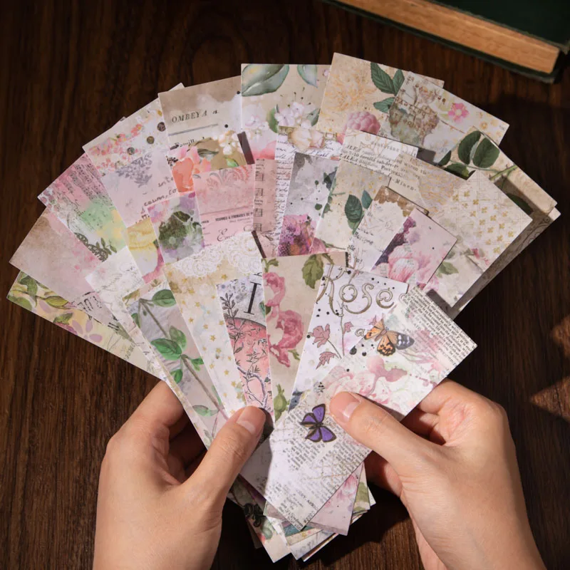 

50Pieces Sticker Art Strip Flower Universe Vintage Colorful Packing School Supplies DIY Paper Decoration Scrapbooking 212*105MM