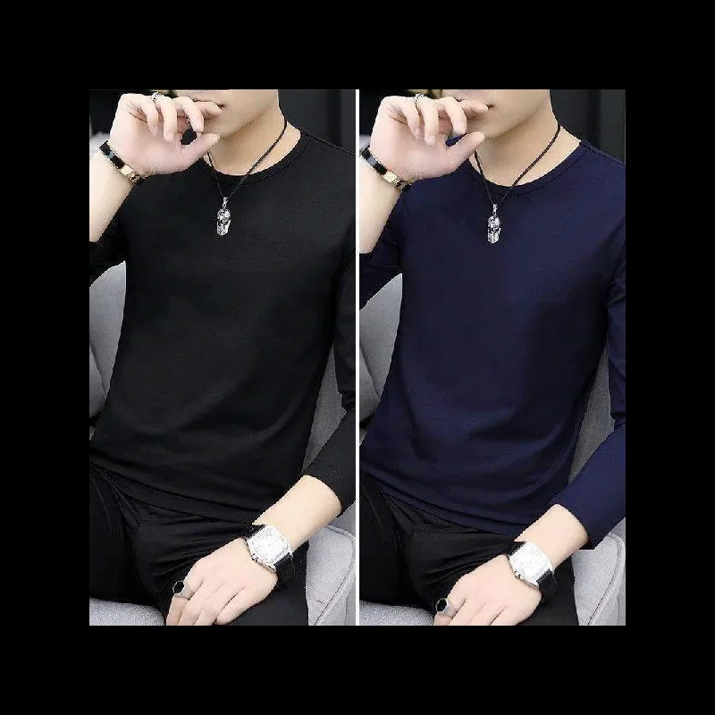 Round neck Black + Blue