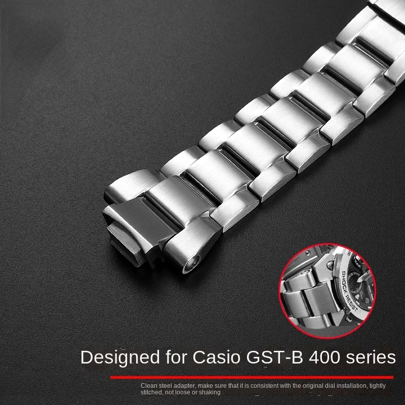 For Casio G-shock watch Men's Steel Heart GST-B400-1A Stainless