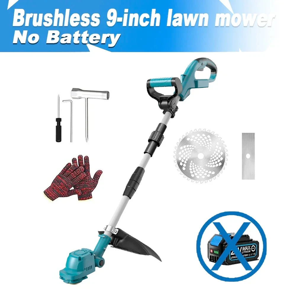 9-дюймова безщіточна складна електрична газонокосарка Акумуляторна садова тример для різання трави Машини для прополки для батареї Makita 18 В