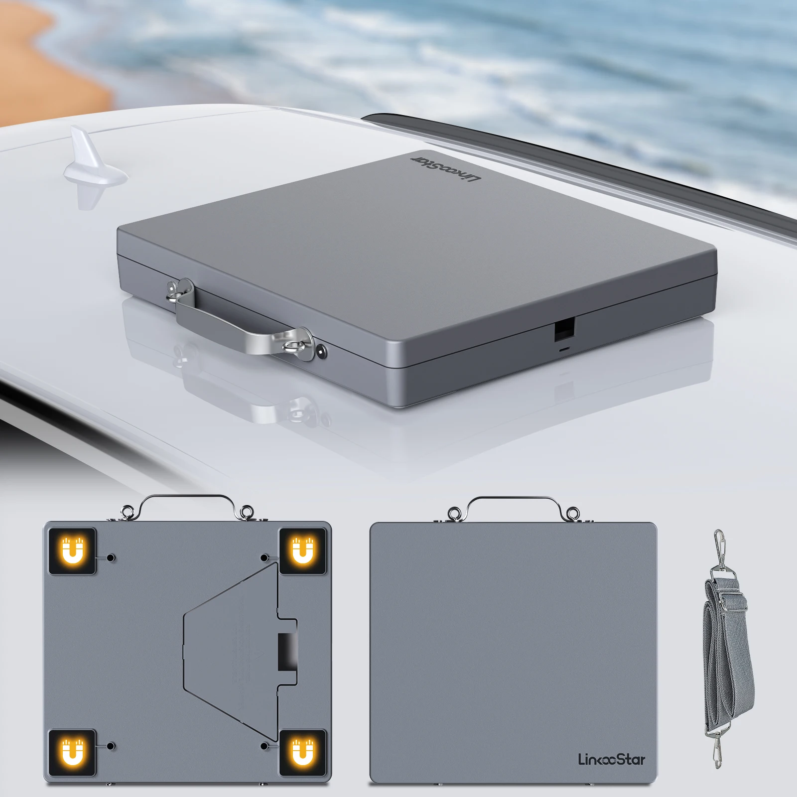 스타링크 미니용 올인원 휴대용 풀 프로텍션 케이스, 차량 대시보드 및 선루프용..