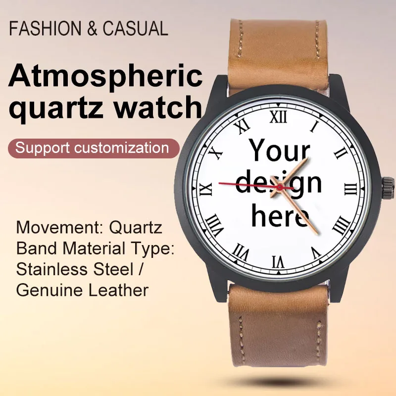 2025 Men's Watch Personalized Customizable Roman Font Quartz Wrist Campus Punk Cool Style Gift Festival Souvenir