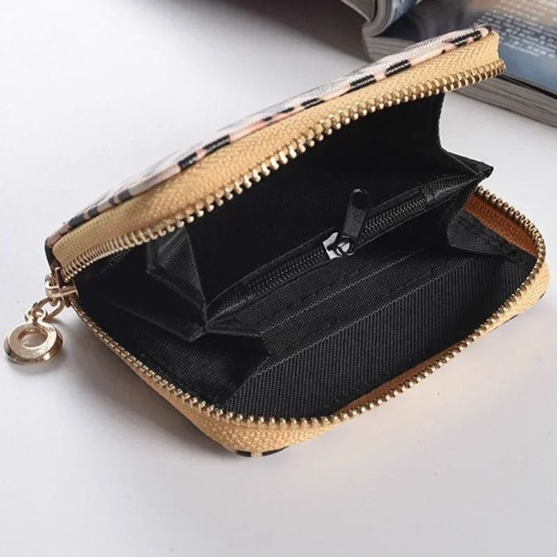 Women's Wallet Short Leopard Pattern PU Leather Retro European and American Handbag Multi Card Bag Coin Pocket Photo Holder 4