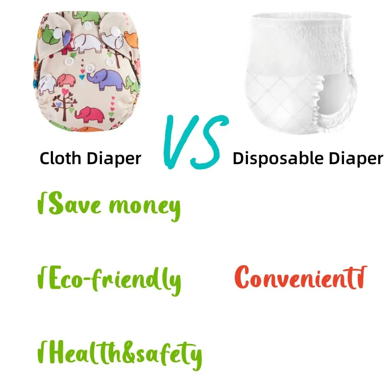 Cloth Diapers Newborn NB Size Ecological Pocket Washable Reusable Bamboo Charcoal Lining