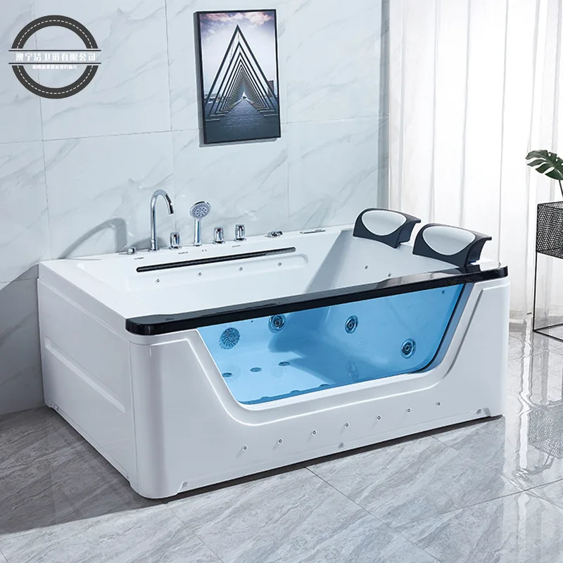 Modern Acrylic Massage Multi Functional Glass Jacuzi Whirlpools Bathtubs And Bathroom Spa Bath Tub Balboa Led Light Double 2