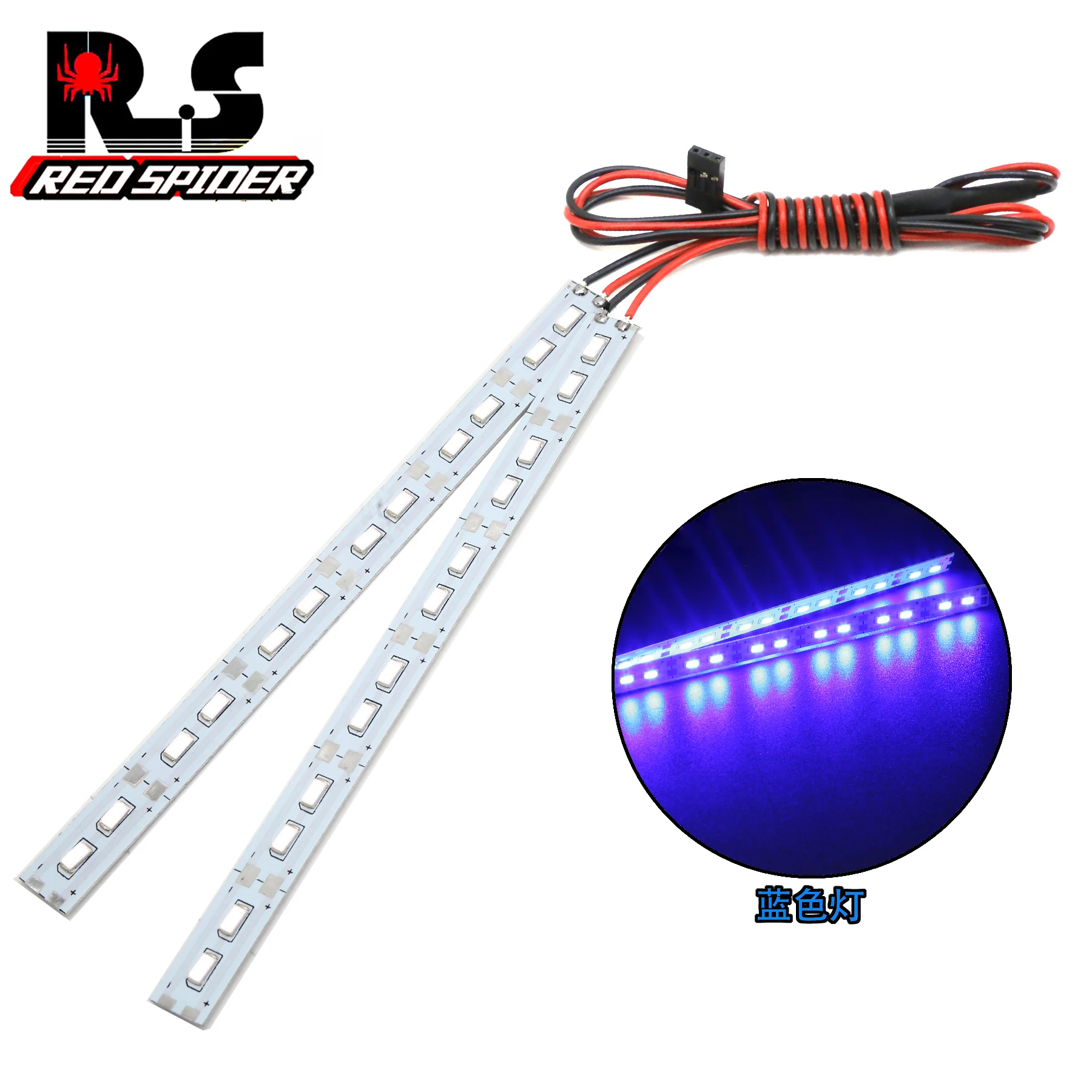 Barre lumineuse LED pour voiture RC 1/10 1/8, vue de côté montrant les supports de montage.