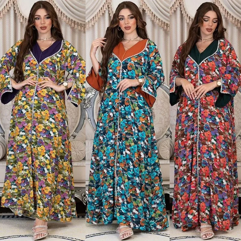 

Diamond Middle East Women's Clothing Saudi Dubai Home Wear New Satin Robe