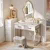 Vanity Desk with Storage, Home Office Computer Desk for Small Spaces, Modern Work Writing Study Table 4