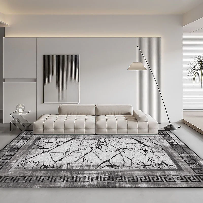 Modern Home Grey Carpets Living Room Decoration Abstract Rugs Light Luxury Sofa Floor Mat Anti-slip Bedroom Cloakroom Lounge Rug 4