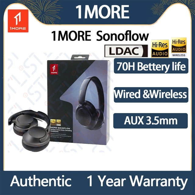 1More SonoFlow SE: auriculares inalámbricos con controladores de 40 mm, ANC  y hasta 70 horas de duración de la batería por 45 €.