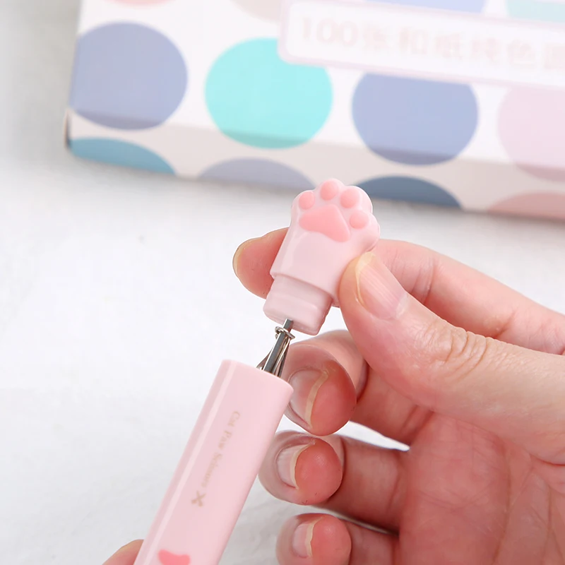 Cute Multifunctional Stainless Steel Hand Scissors Mini Portable Kawaii Cat Paw Art Scissors School Stationery Novelty 1PCS stationery scissors portable scissors cutter