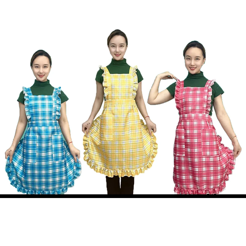 

100% Polyester Fashionable Women Aprons with 2 Pockets Waitress Apron for Kitchen Cooking Restaurant BBQ Painting