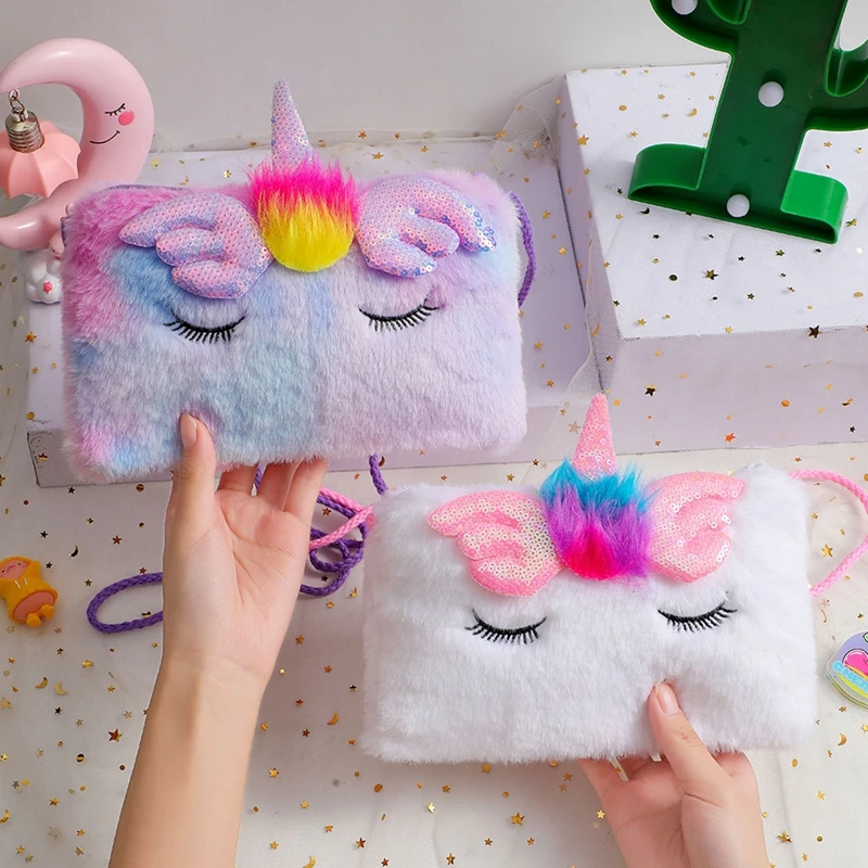 VALICLUD Bolso cruzado de unicornio de una sola mano para niña, bolsa de  dibujos animados para niños, bolsa cruzada de unicornio, bolso de hombro de