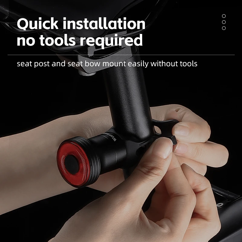 WEST BIKING Smart Bike Taillight IPX6 Waterproof Intelligent Sensing Brake Tail Light Bicycle Rear Light Cycling Warning Light