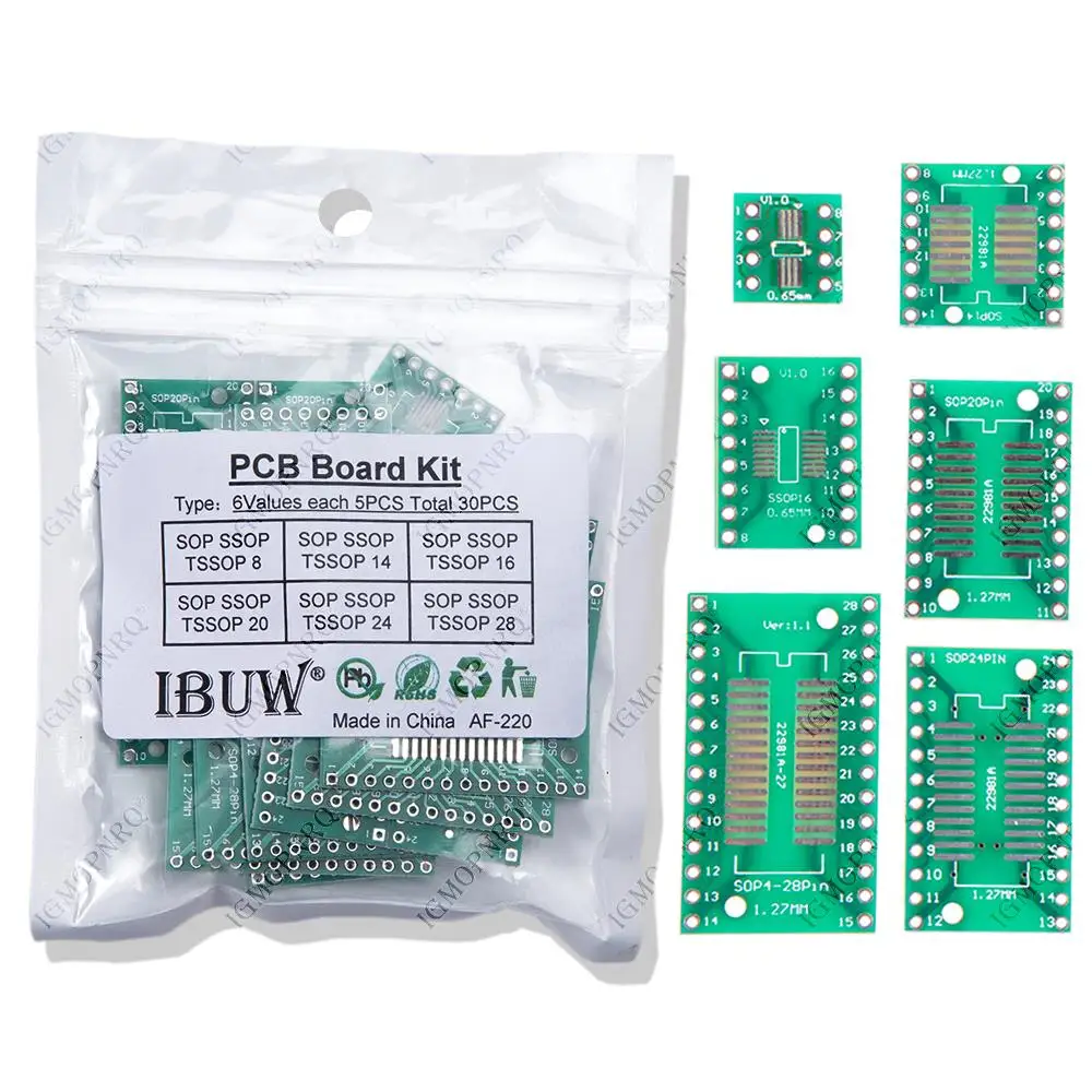 30PCS PCB 보드 키트 SMD DIP 어댑터 변환기 플레이트 FQFP SOP8 SOP14 SOP16 SOP20 SOP28 QFP SOP 8 14 16 20 28