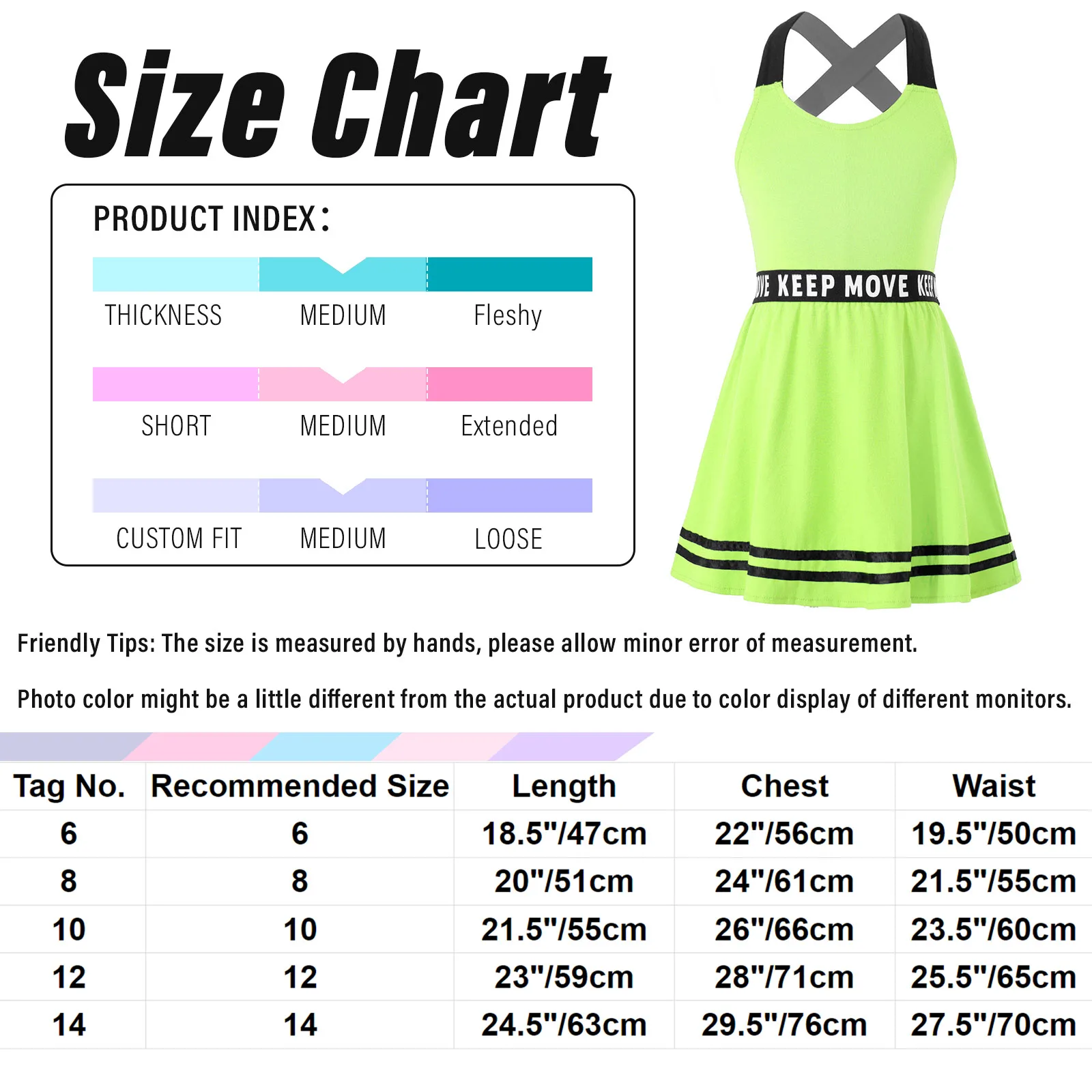 Kids Girls Tennis Athletic Dress Criss Cross Shoulder Straps Letters Printed A-line Athletic Dress for Workout Exercise Sports