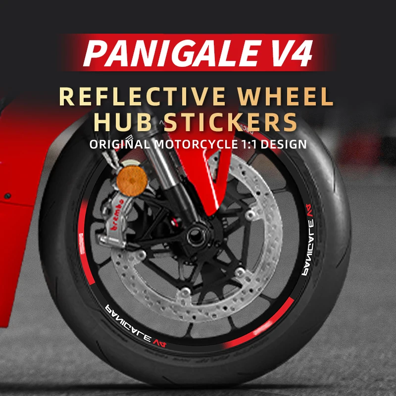 Used For DUCATI PANJGALE V4 Motorcycle Wheel Hub Decoration Stickers Kits Of 2021 2022 Years Bike Reflective Safety Sticker Kits 2022 new 3000w swappable battery liscence plate high wheel ce certificate used electric motorcycle importers trade