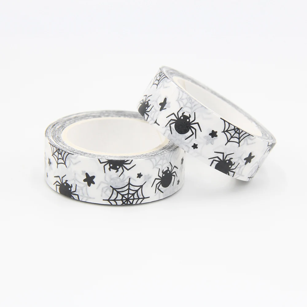 

Новинка 1 шт. 15 мм * 10 м Хэллоуин черный паук фотоальбом самодельная бумага для скрапбукинга фотоальбом клейкая Маскировочная лента