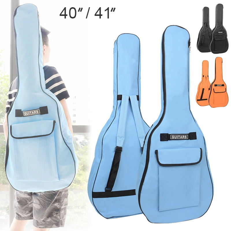 

40/41 Inch Oxford Fabric Acoustic / Electric Guitar Double Straps Padded Guitar Soft Case Gig Bag Waterproof Backpack