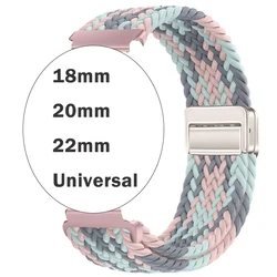 Nylon Magnetic Breathable Loop Watchband Strap for 18mm (Gray pink)