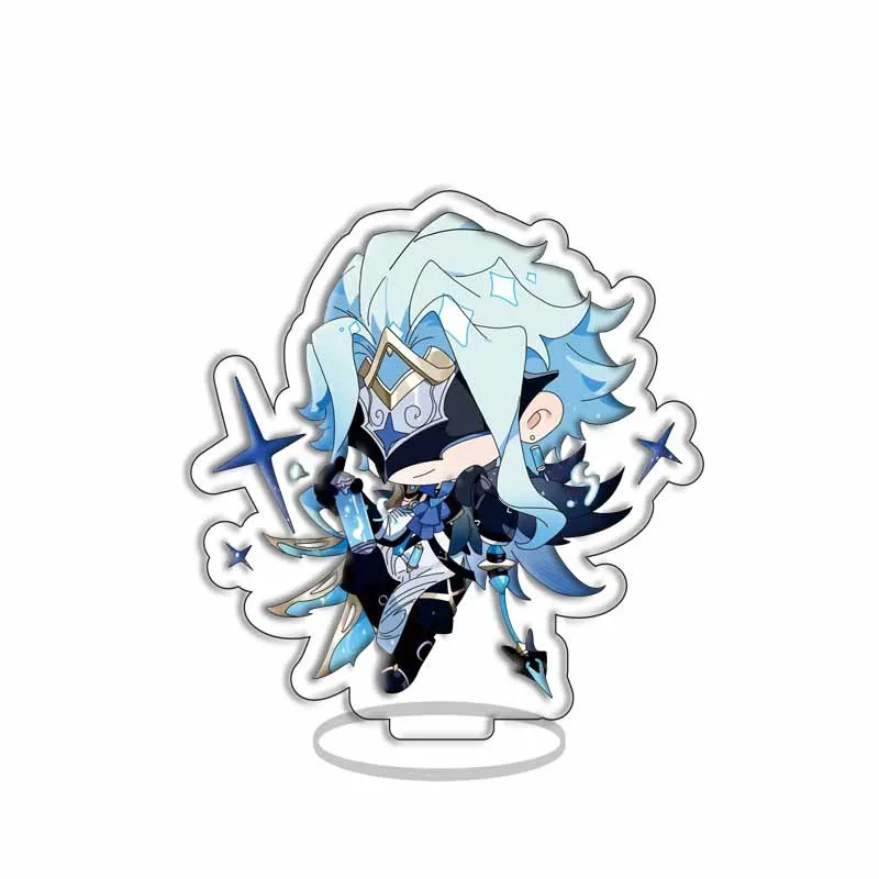12pcs/Set Acrylic Keychain Characters Neuvillette Furina Wriothesley Clorinde Figures Key Chain Cosplay Props Jewelry Wholesale