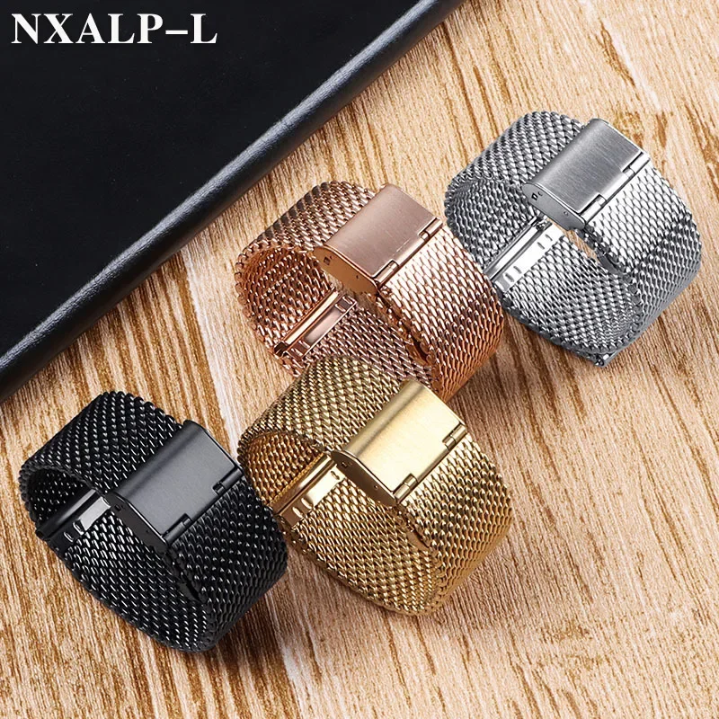 Elegant Milanese Mesh Stainless Steel Watch Band Bracelet - Multiple Sizes Available
