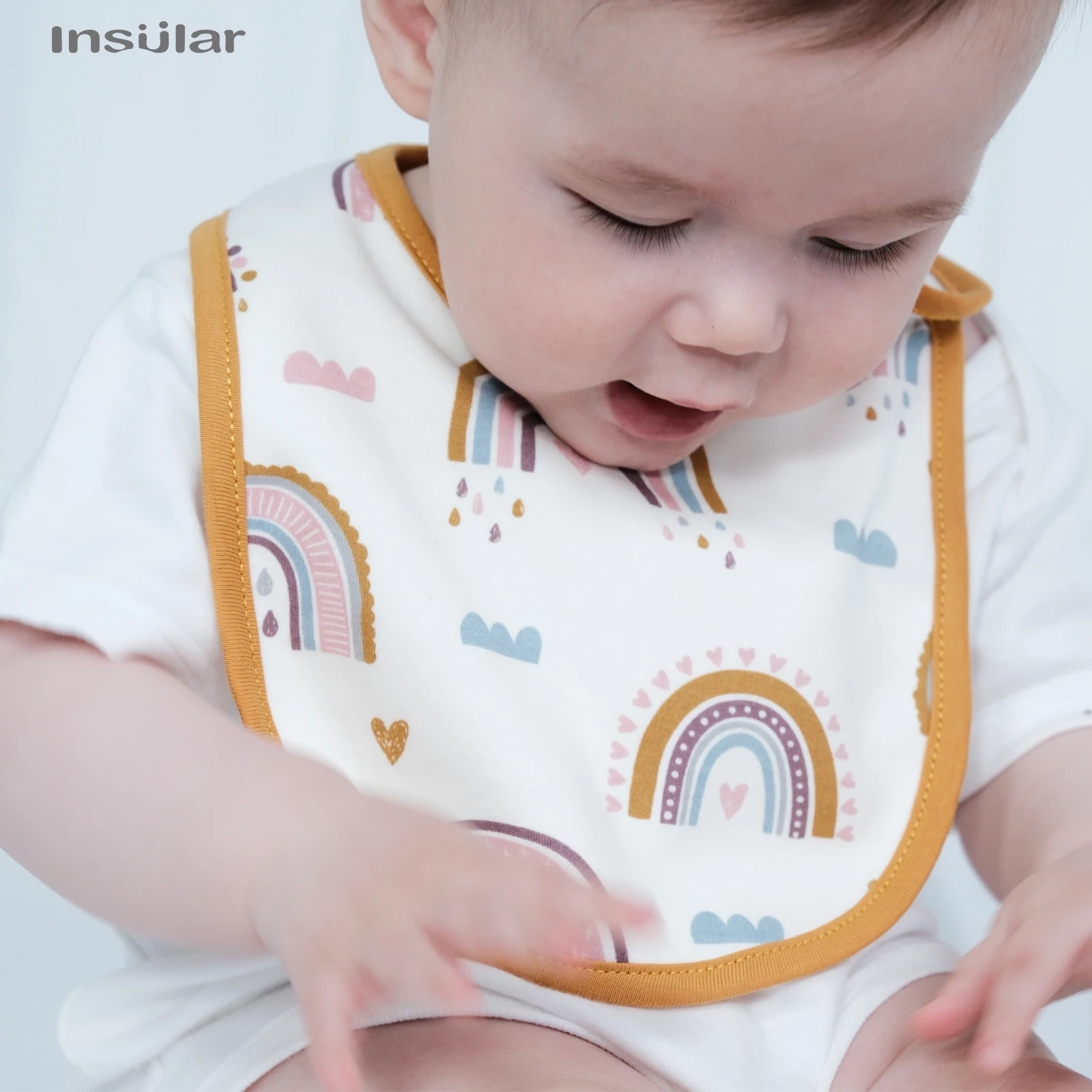Set of 3 Waterproof Cartoon Baby Bibs and Burp Cloths