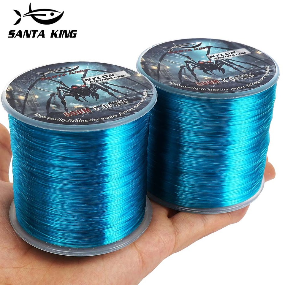 Santa King Nylon Fishing Line 500m Super Stronger Japan Monofilament Line Max Drag 5-38LB For Saltwater And Freshwater Fishing