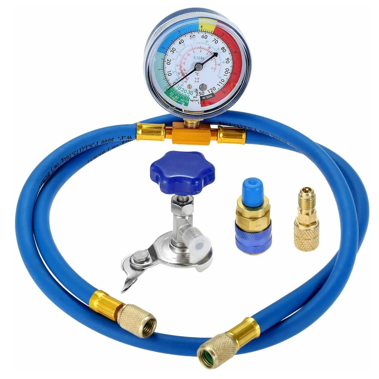 R134a to R1234yf AC Refrigerant Recharge Hose Kit With Pressure